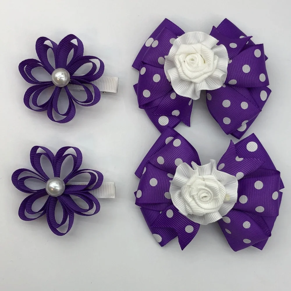 Hair bows (set of four) alligator clips